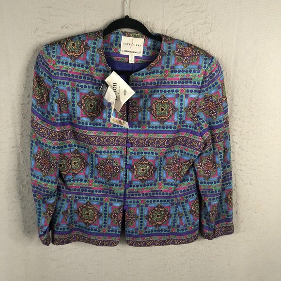 Adrianna Papell Jackets & Blazers - Vintage Adrianna Papell Jacket Womens 12 Silk Teflon Protector Safe Vintage Styl